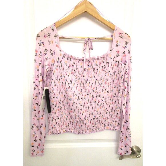 LORD & TAYLOR Design Lab Women's Lavender Floral Long Sleeve Top Large - NWT - Picture 11 of 15